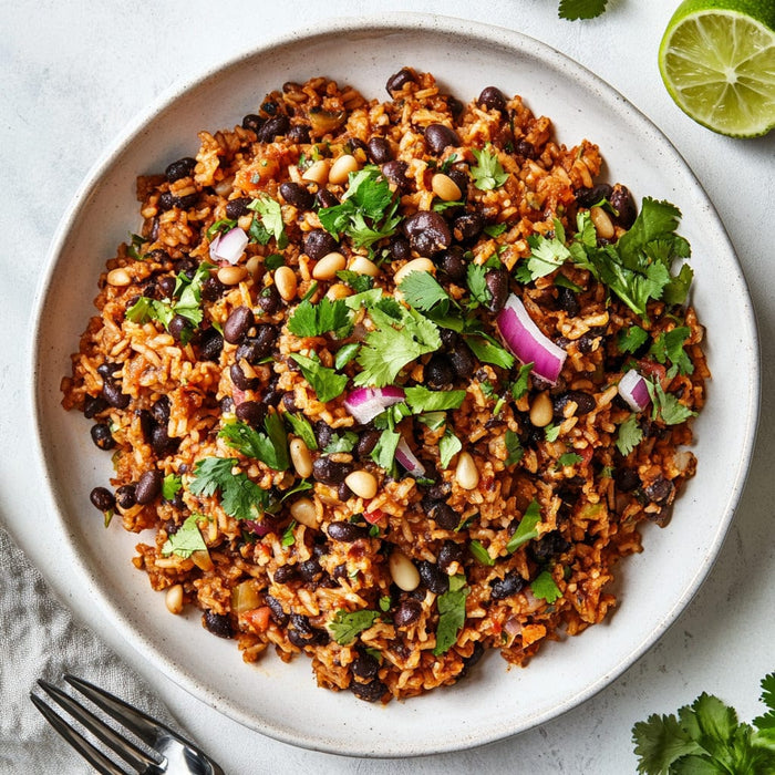 easyChef Pro Spicy Dirty Rice with Black Beans and Pine Nuts