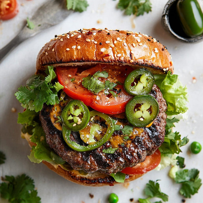 easyChef Pro Spicy Grilled Beef Burgers with Fresh Peppers