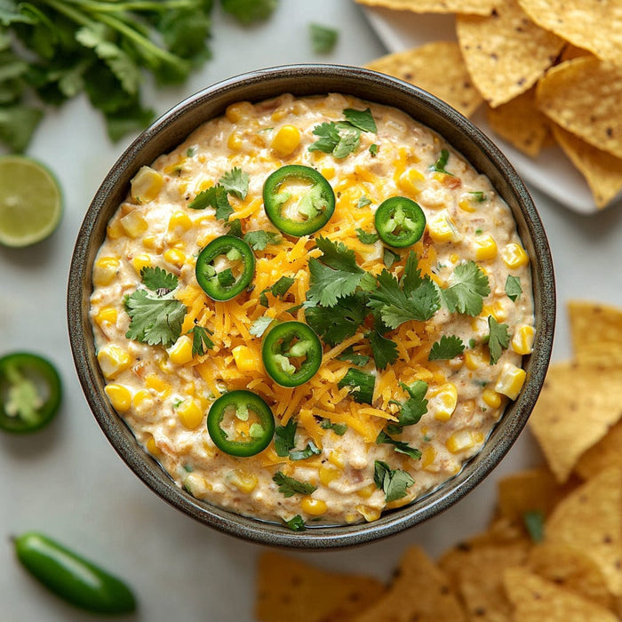 easyChef Pro Spicy Mexican Corn Dip with Cheddar and Jalapeños