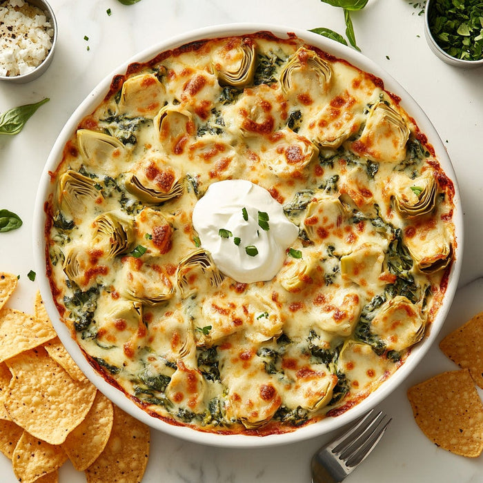 easyChef Pro Spinach Artichoke Cheese Bake