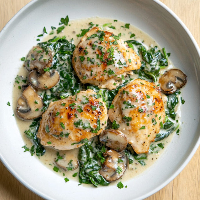 easyChef Pro Spinach & Mushroom Chicken Skillet