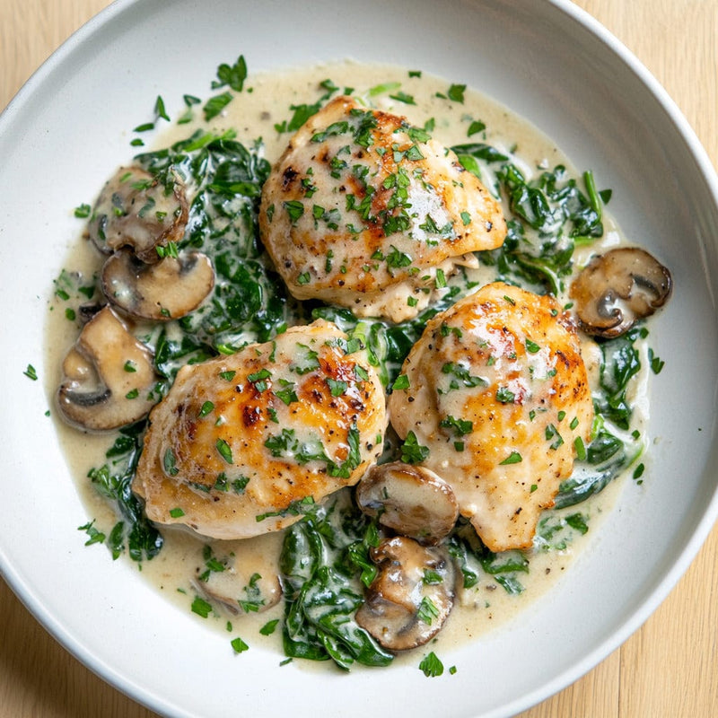 easyChef Pro Spinach & Mushroom Chicken Skillet