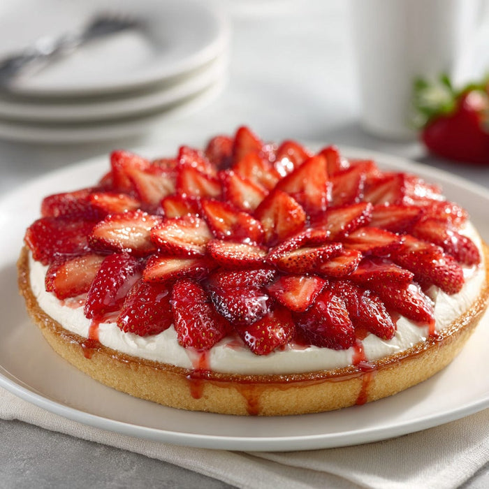 easyChef Pro Strawberry Cream Cheese Dessert Pizza with Flaky Cookie Crust