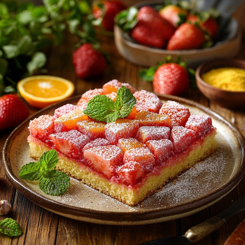 easyChef Pro Strawberry Orange Rhubarb Cake