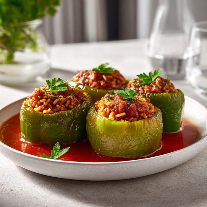easyChef Pro Stuffed Bell Peppers with Ground Beef and Rice