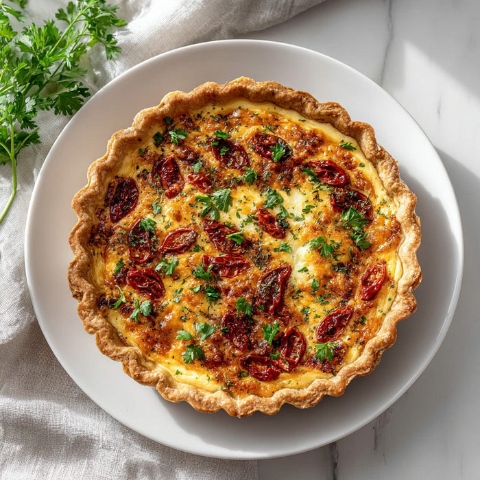 easyChef Pro Sun-Dried Tomato and Sausage Quiche with Mozzarella