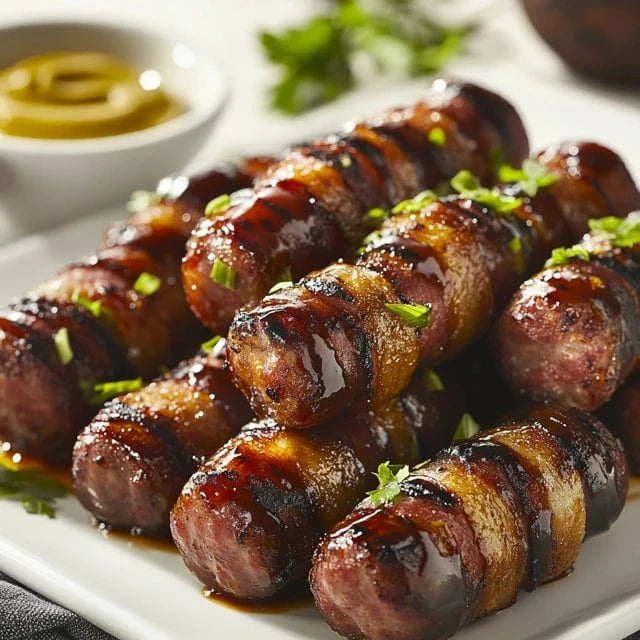 easyChef Pro Sweet and Smoky Bacon-Wrapped Bratwurst Bites