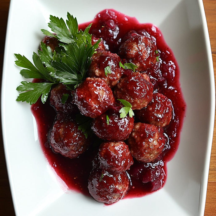 easyChef Pro Sweet and Spicy Cranberry Cocktail Meatballs