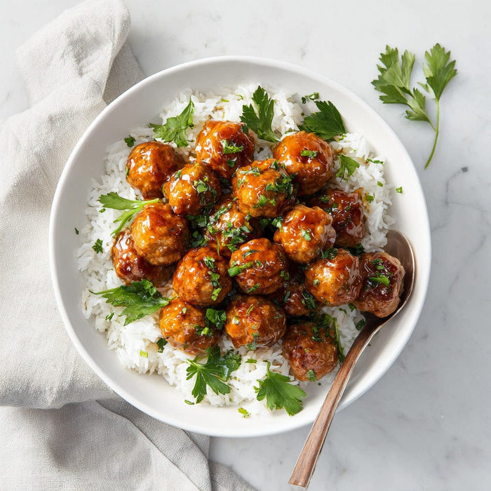 easyChef Pro Sweet and Tangy Beef Meatballs in Glaze