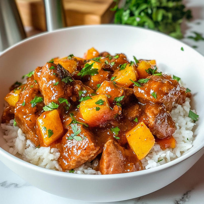 easyChef Pro Sweet & Spicy Peach Pork Skillet