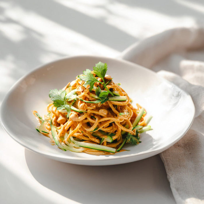 easyChef Pro Tangy Peanut Cilantro Noodle Salad with a Hint of Ginger
