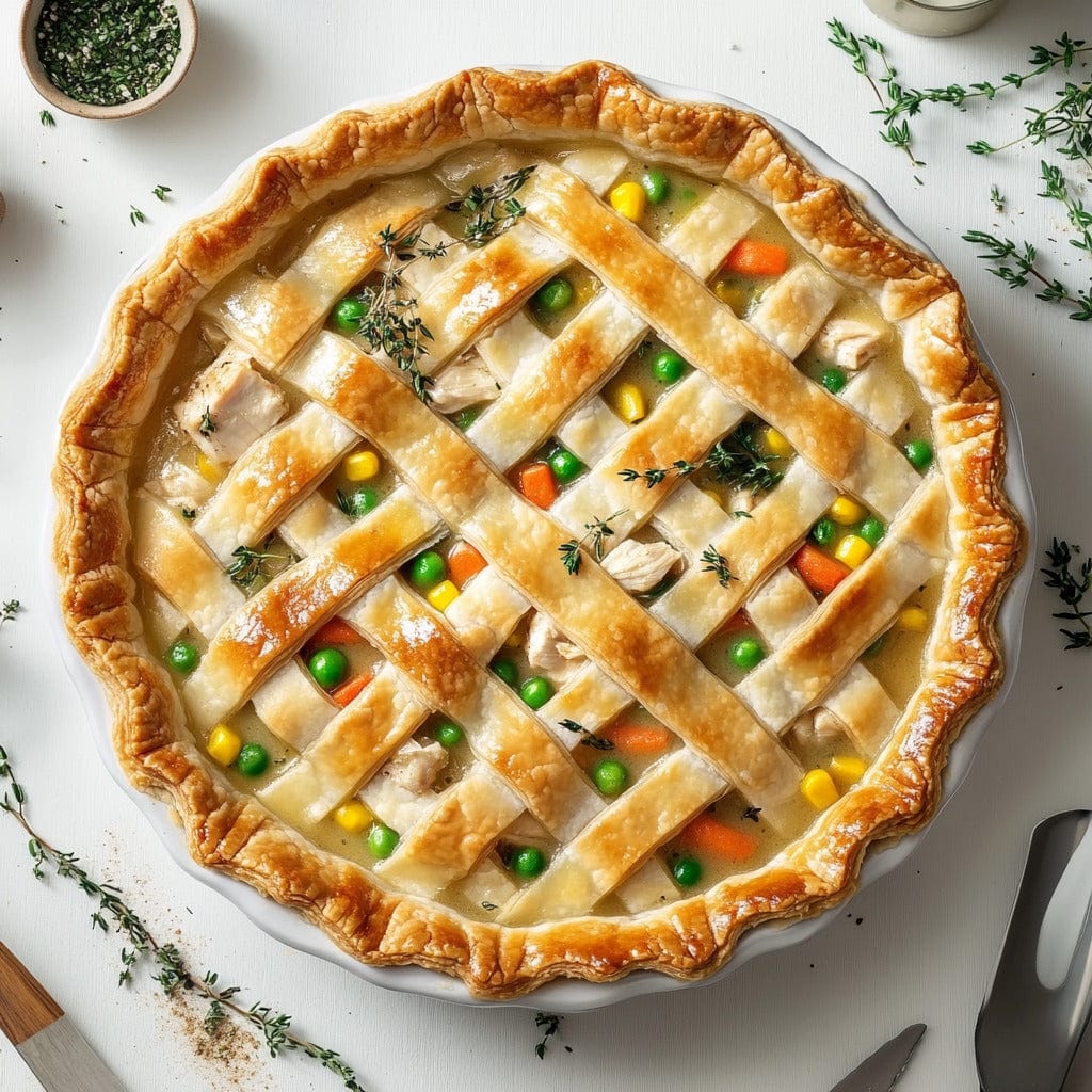 easyChef Pro Thyme-Infused Chicken Pot Pie with Puff Pastry Lattice