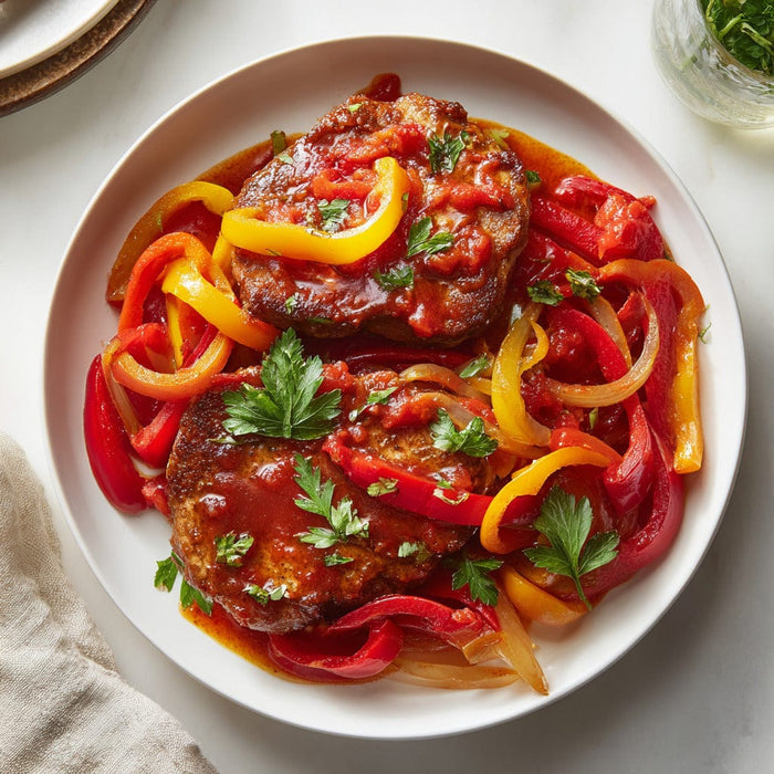 easyChef Pro Tomato-Braised Pork Chops with Bell Peppers
