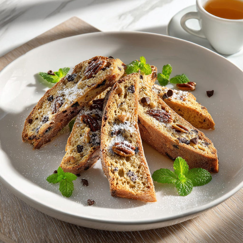 easyChef Pro Tropical Banana Rum Biscotti with Toasted Pecans and Chocolate Chips