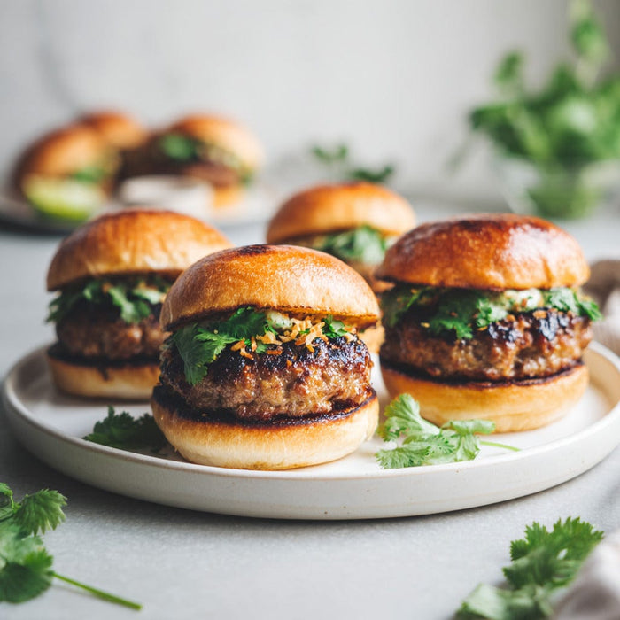 easyChef Pro Tropical Coconut Lime Grilled Burgers with Toasted Coconut Crunch