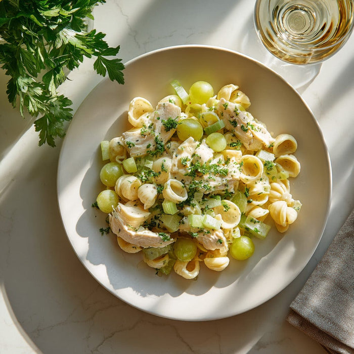 easyChef Pro Tropical Curried Chicken and Grape Pasta Salad