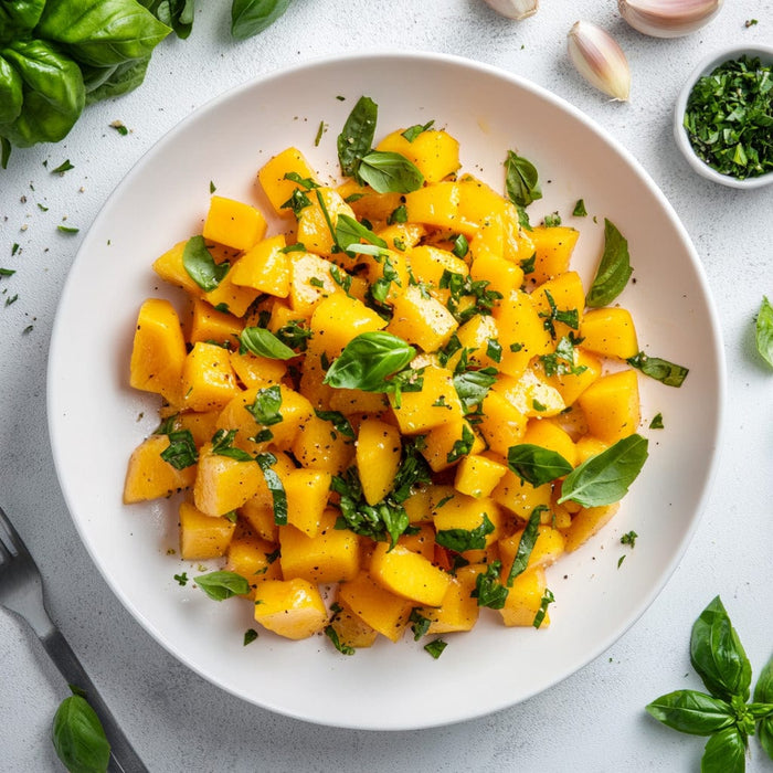 easyChef Pro Tropical Mango Peach Salsa with Ginger and Lime