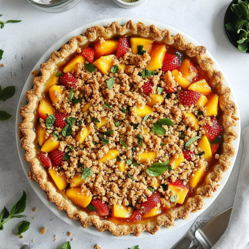 easyChef Pro Tropical Mango Strawberry Crumble Pie