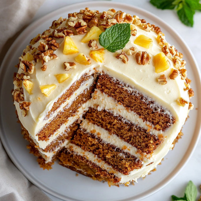 easyChef Pro Tropical Spiced Carrot Pineapple Cake with Walnut Crunch