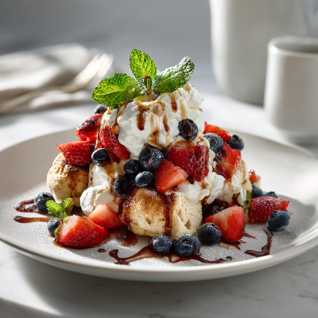 easyChef Pro Vanilla Biscuit Wedges with Fresh Fruit and Whipped Topping