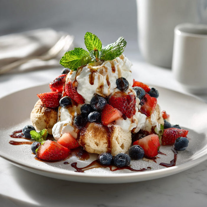 easyChef Pro Vanilla Biscuit Wedges with Fresh Fruit and Whipped Topping
