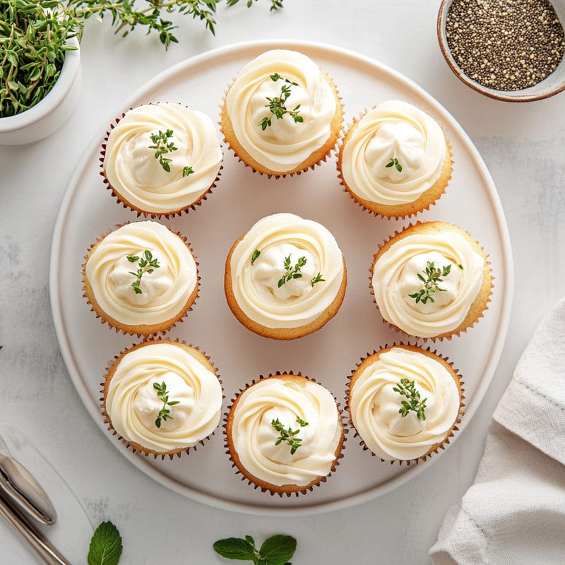 easyChef Pro Vanilla Cream Cheese Cupcakes with Sour Cream Topping