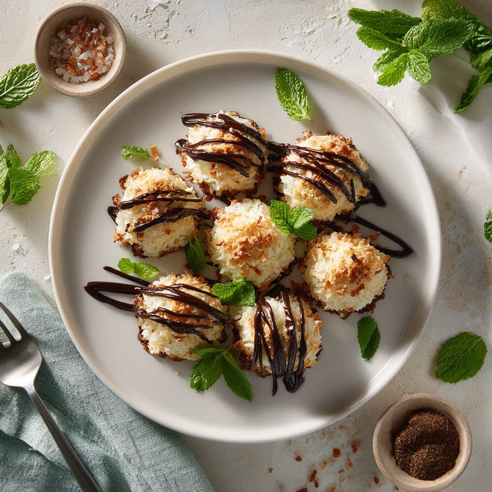 easyChef Pro Vanilla-Infused Coconut Macaroons with a Chocolate Drizzle
