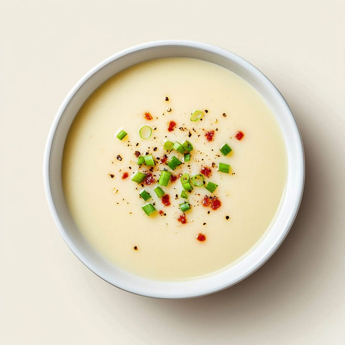 easyChef Pro Velvety Garlic Potato Soup with Nutmeg and Green Onions