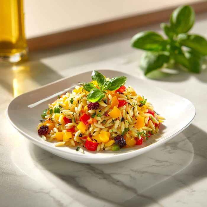 easyChef Pro Vibrant Balsamic Orzo and Wild Rice Salad with Colorful Peppers