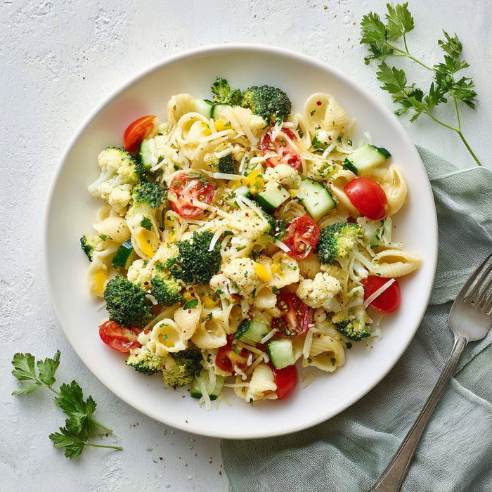 easyChef Pro Vibrant Italian Pasta Salad with Fresh Vegetables and Cheddar