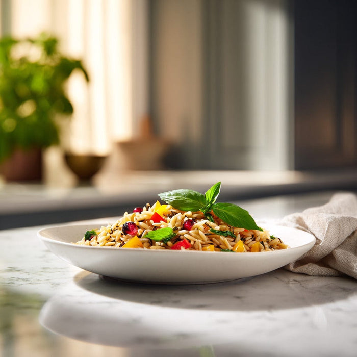 easyChef Pro Vibrant Orzo and Wild Rice Salad with Tangy Vinaigrette