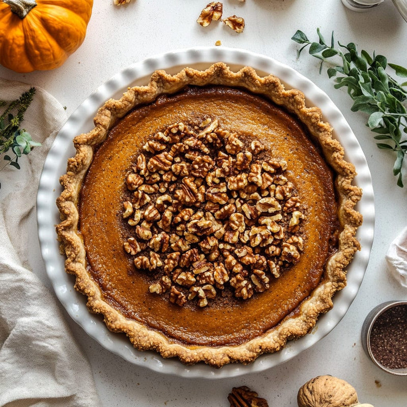 easyChef Pro Walnut-Infused Pumpkin Pie with Graham Cracker Crust