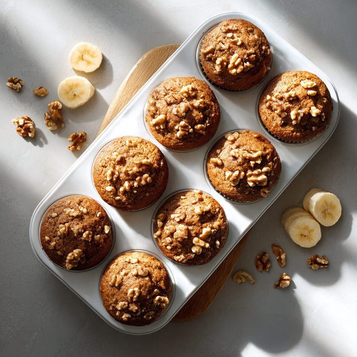easyChef Pro Warm Spiced Banana Bran Muffins with Walnut Crunch