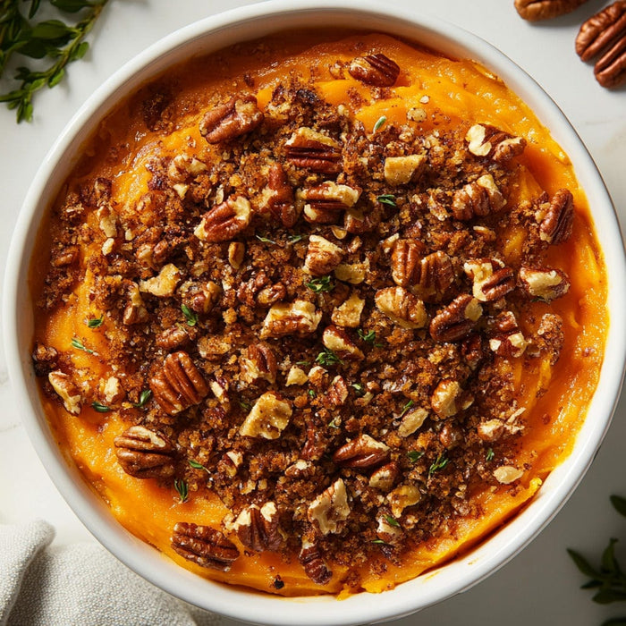 easyChef Pro Warm Spiced Sweet Potato Casserole with Crunchy Pecan Topping