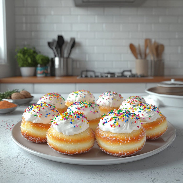 easyChef Pro Whipped Cream-Filled Kneecap Doughnuts