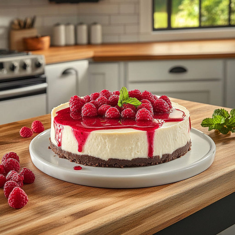 easyChef Pro White Chocolate Raspberry Cheesecake