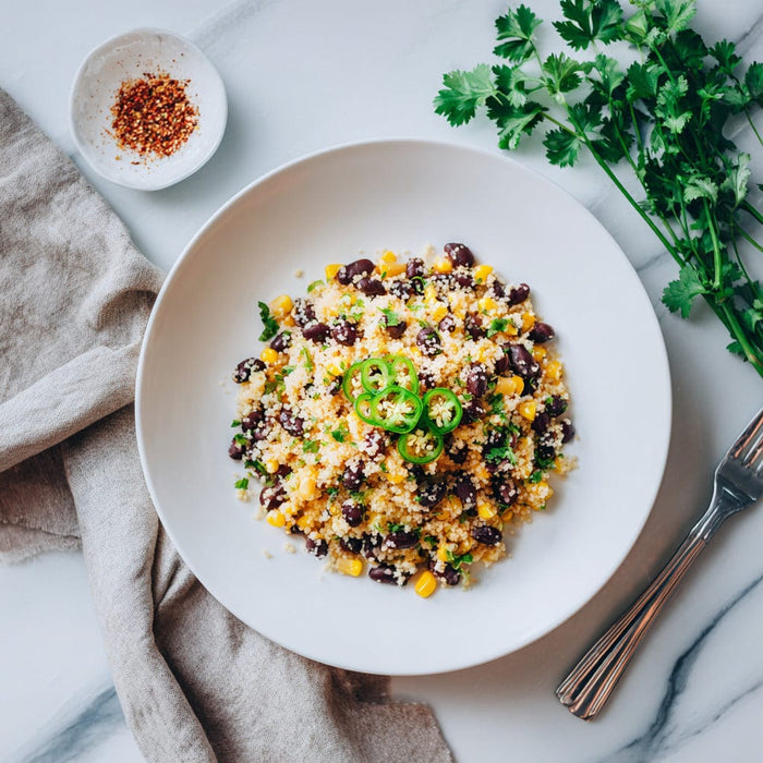 easyChef Pro Zesty Lime Couscous with Black Beans and Corn