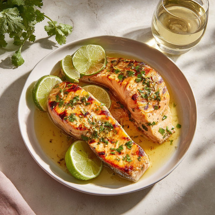 easyChef Pro Zesty Lime-Infused Grilled Salmon Steaks