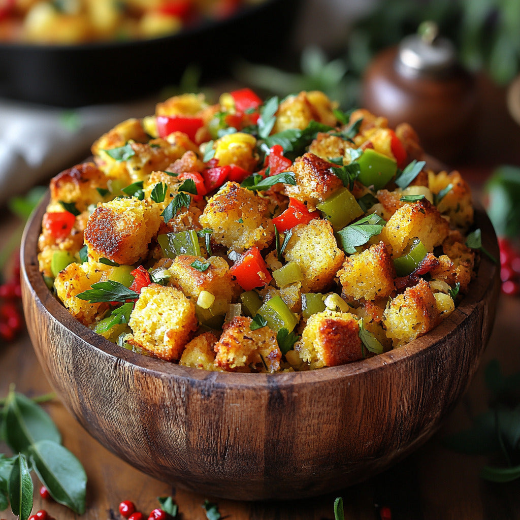 Savory Creole Cornbread Stuffing