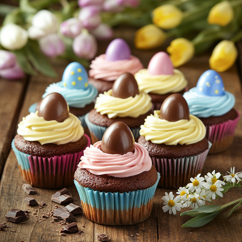 **Chocolate Surprise Egg Cupcakes**