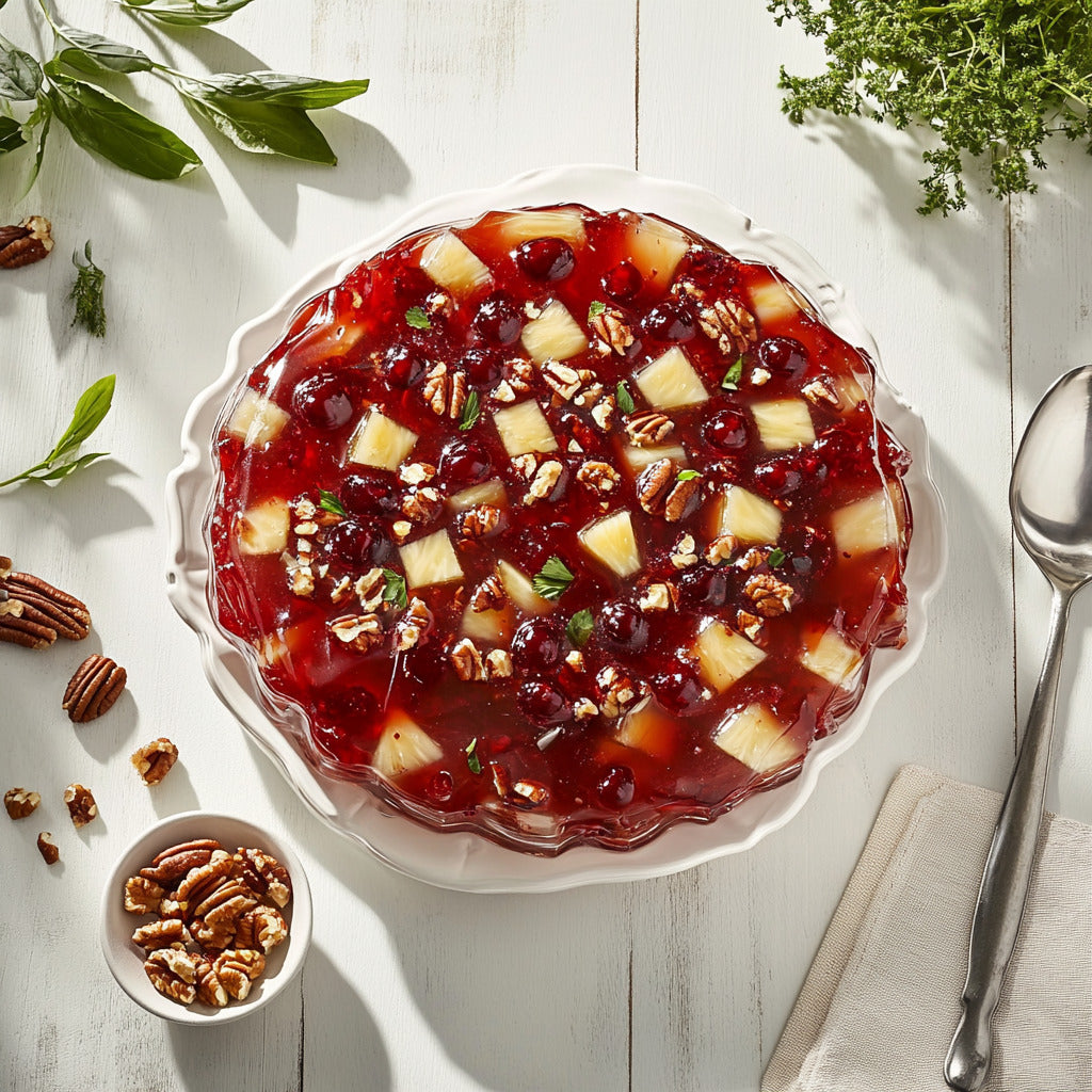 Cherry Cola Gelatin Surprise with Pineapple and Pecans