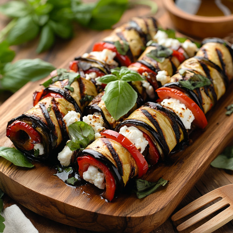 Smoky Grilled Eggplant Roll-Ups