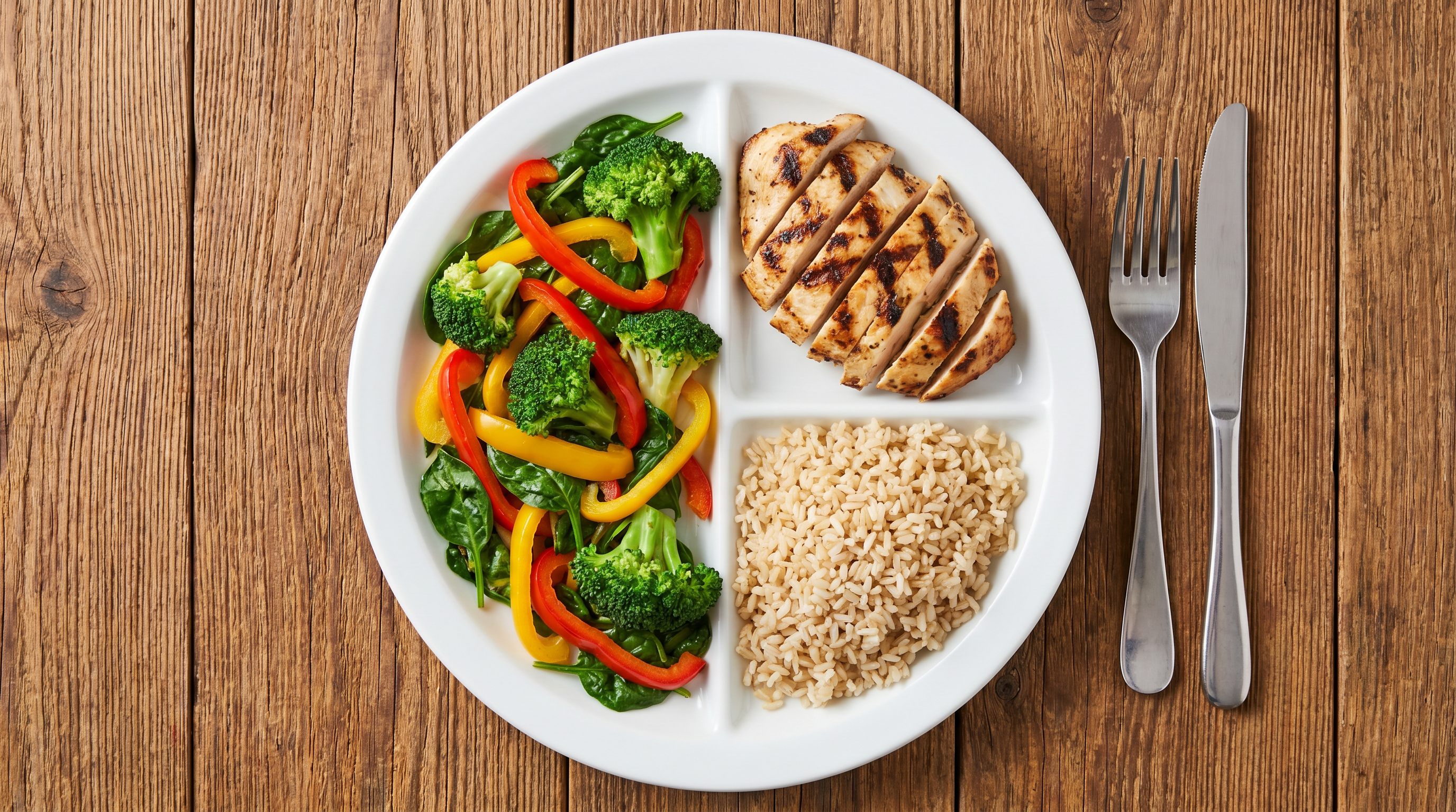 Diabetic-friendly meal bowl with lean protein, non-starchy vegetables, legumes, and a small portion of whole grains representing the Diabetes Plate method
